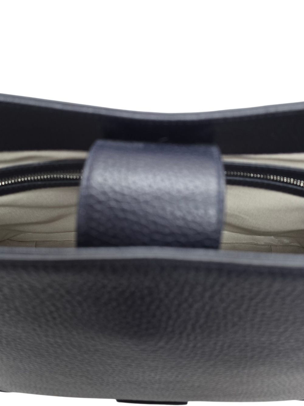 Aspiral Of London Pebbled Leather Topaz Hobo Bag - DARK NAVY BLUE - Picture 5 of 6